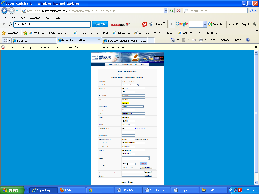 Form mstc registration