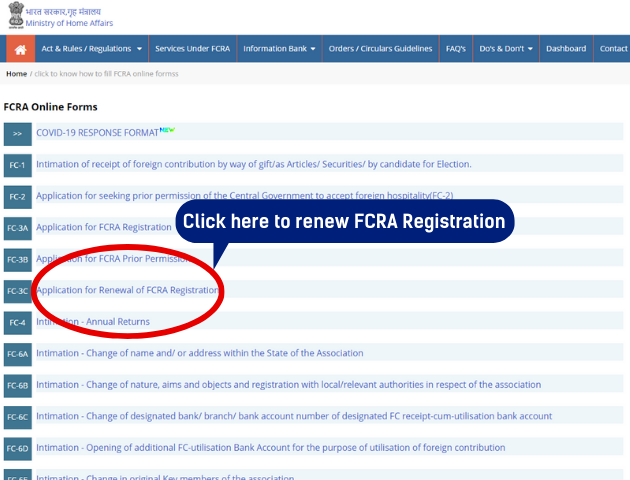 Renewal for FCRA Registration